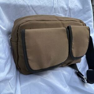 Brown and Black Belt Bags with Structured Design